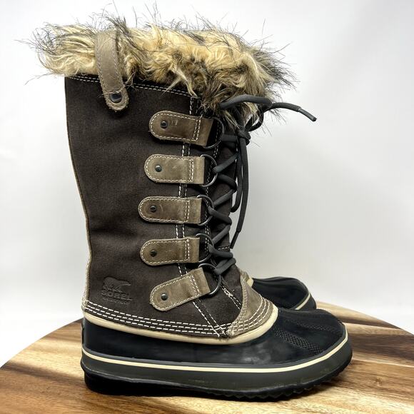 Sorel Joan of Arctic Snow Boots Women's 8 Fur NL1540-051 Leather Waterproof - Picture 1 of 8